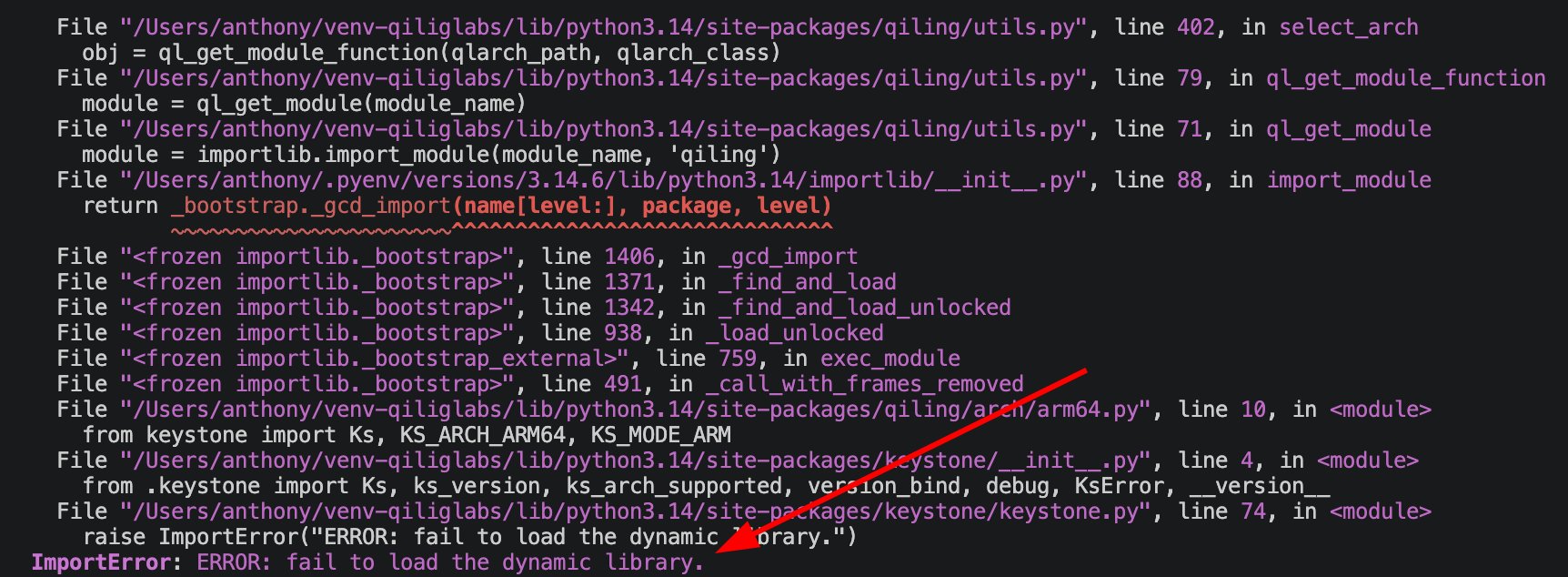 keystone-import-error