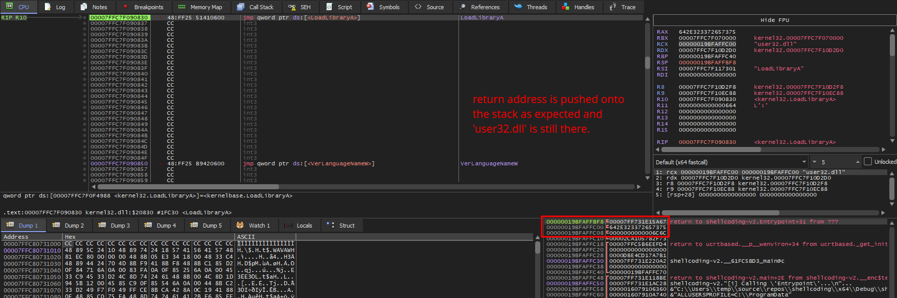 right after call r10