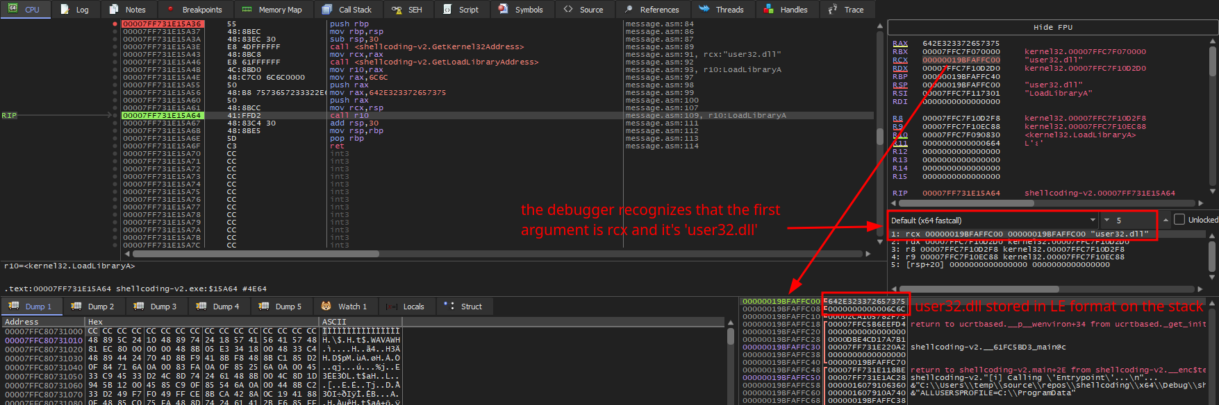 Before executing call r10