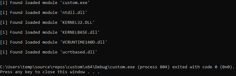 List of loaded modules